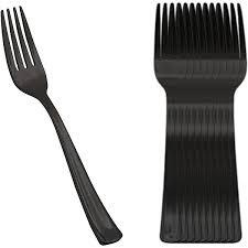 U00084 - PRIME FORCHETTE PLASTICA RIUT.NERO 50P